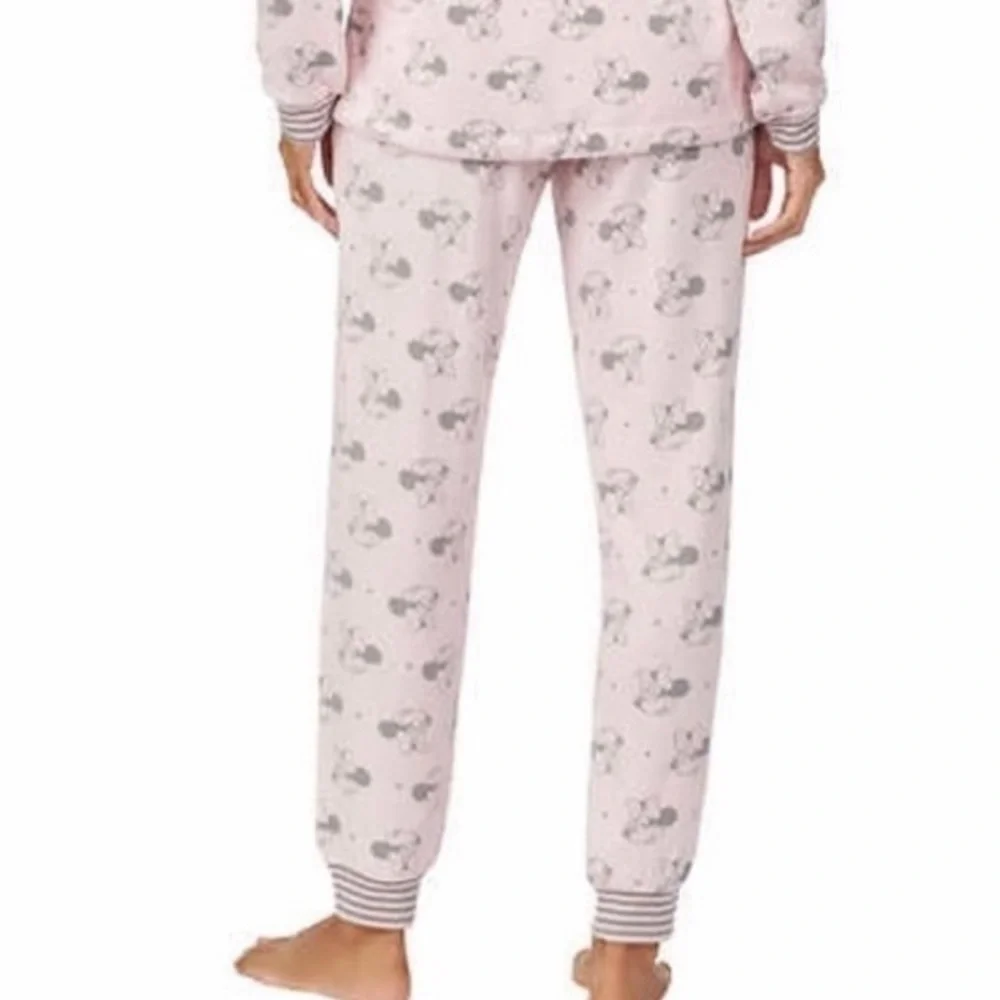 🎀 NWOT Minnie Mouse Light Pink Brushed Knit Jogger Pajama Pants Disney - Picture 4 of 14